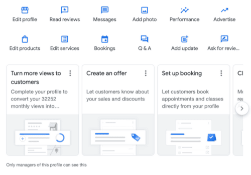 Google Business Profile features